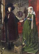 Jan Van Eyck The Italian kopmannen Arnolfini and his youngest wife some nygifta in home in Brugge Sweden oil painting artist